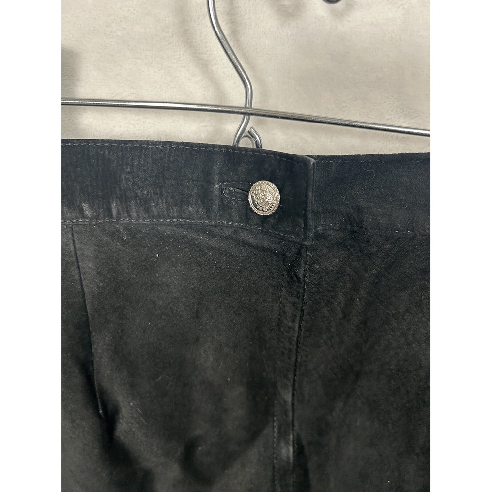 Vintage Vanna White Original Black Purple Suede Leather Skirt Sz 10 Women's - Picture 5 of 9